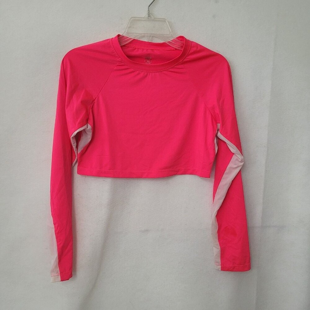 Tail Shirt Women XS Pink Cropped Long Sleeve Active Dance Mesh Vented‎ Flaw